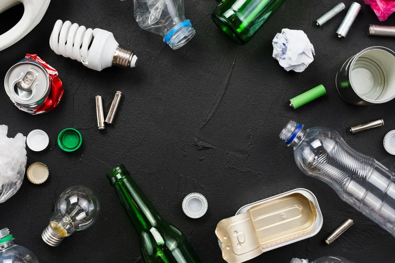 Auswahl an Abfällen zur Wiederverwendung